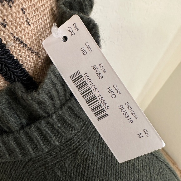 NWT J. Crew Green Mock Neck Ruffle Collar Knit Sweater Size Medium - Picture 6 of 8